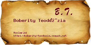 Boberity Teodózia névjegykártya